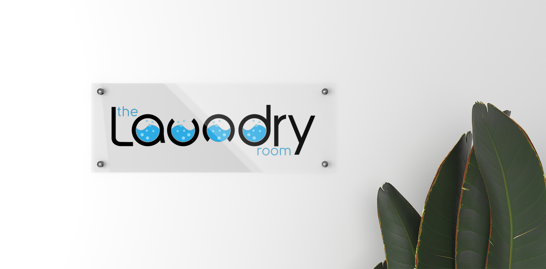 Glass signage logo mockup